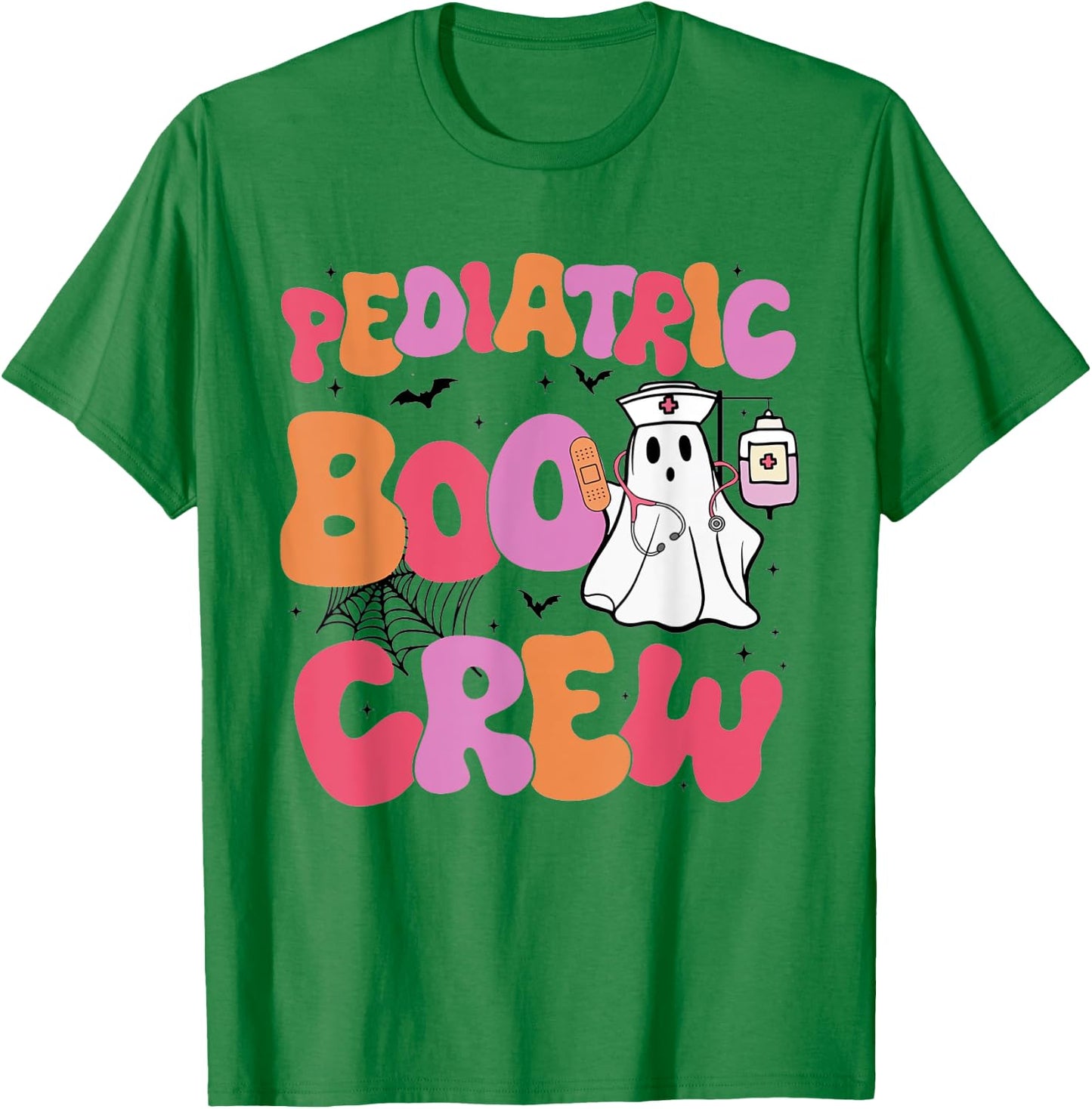 Pediatric Boo Crew Retro Halloween Ghosts Peds Nurse T-Shirt - T-Shirt | Irish Green