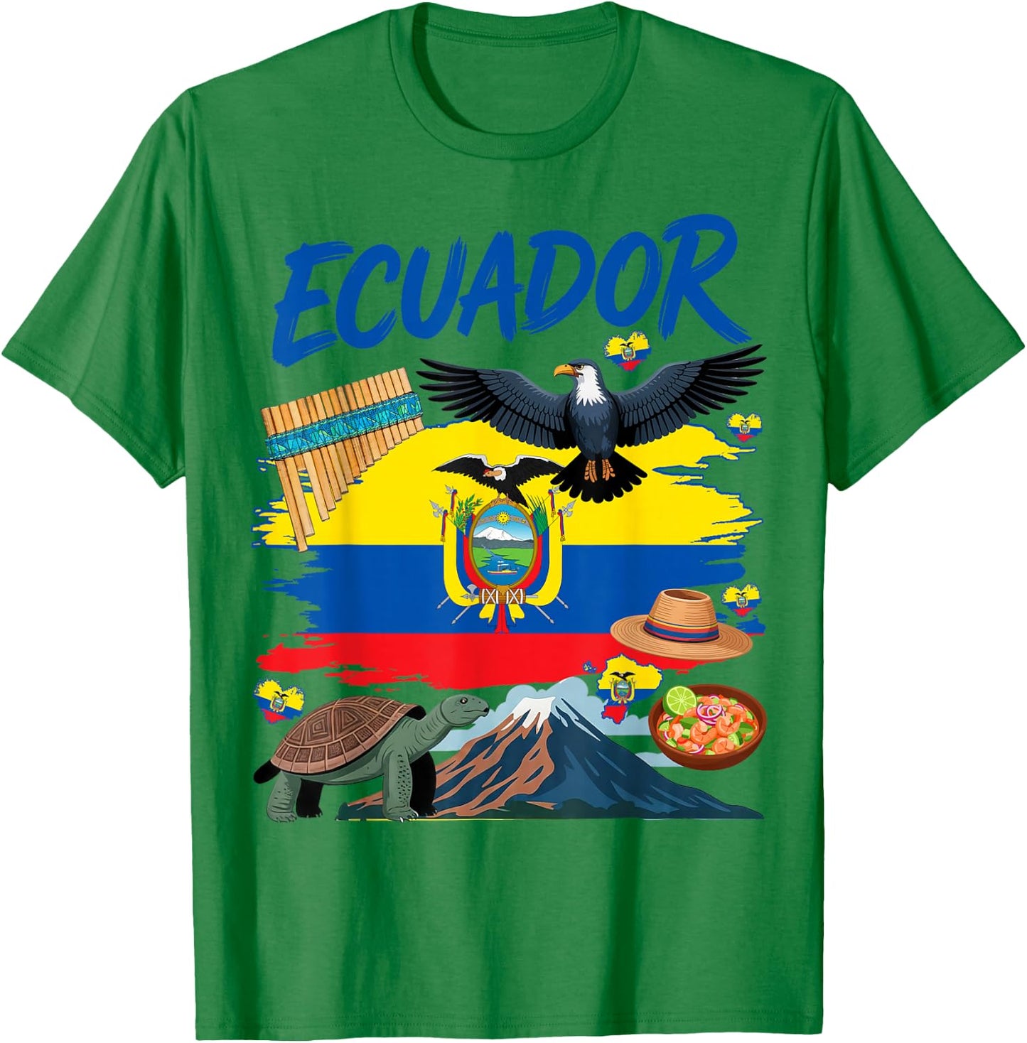 Ecuadorian Flag Outfit Idea for Kids Ecuador Cultural Themed T-Shirt - T-Shirt | Irish Green