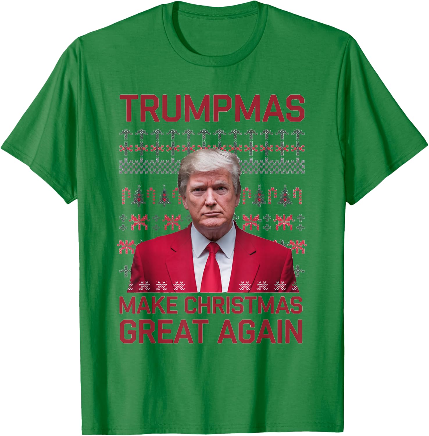 Funny Humorous Trumpmas Make Christmas Great Again Ugly Xmas T-Shirt - T-Shirt | Irish Green