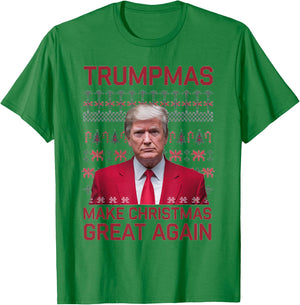 Funny Humorous Trumpmas Make Christmas Great Again Ugly Xmas T-Shirt - T-Shirt | Irish Green