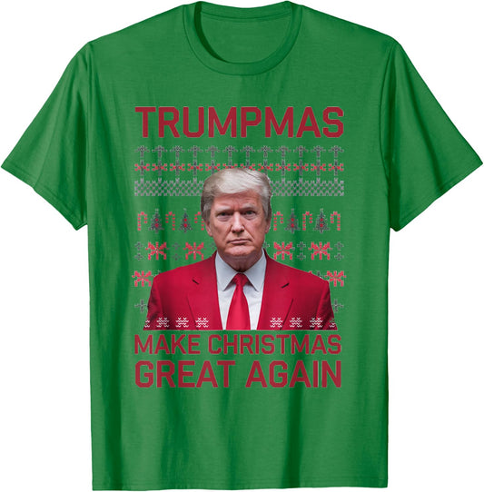Funny Humorous Trumpmas Make Christmas Great Again Ugly Xmas T-Shirt - T-Shirt | Irish Green