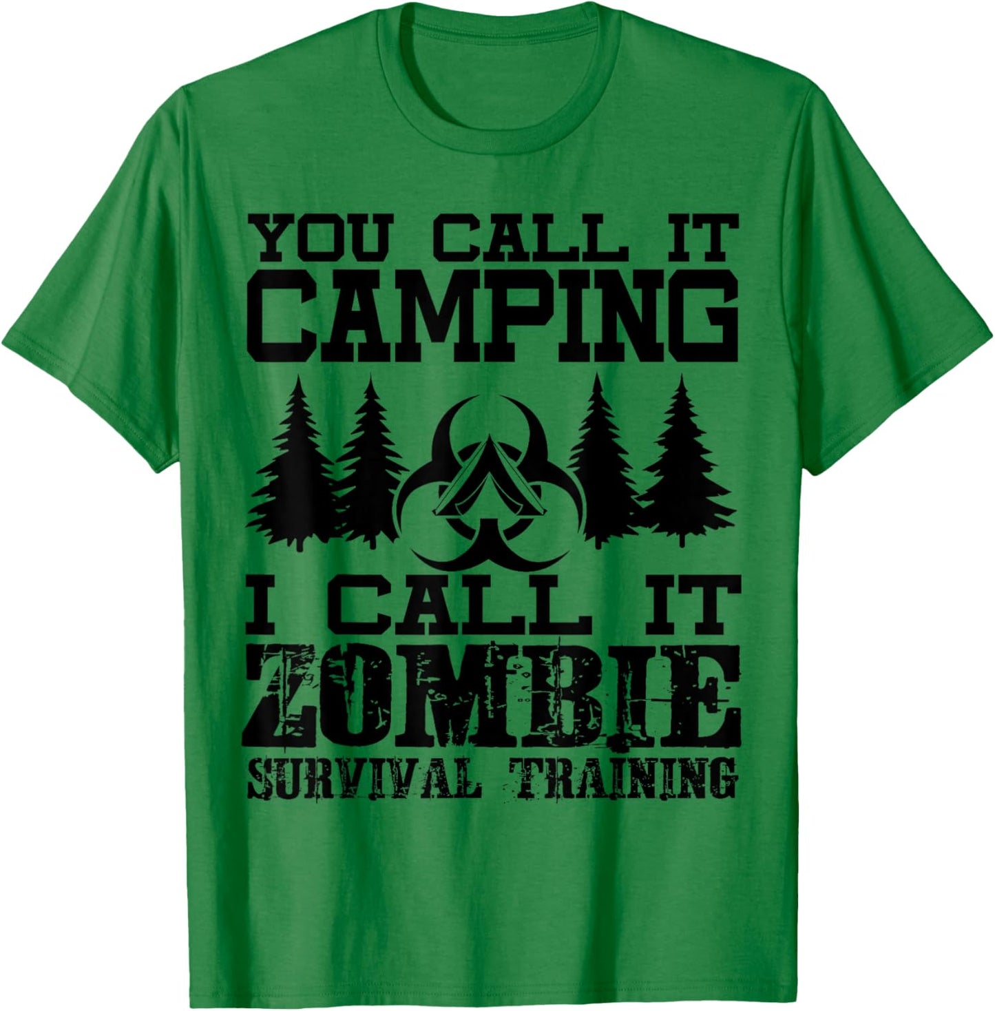Zombie Survival Training Camping Shirt - Funny Halloween T-Shirt - T-Shirt | Irish Green