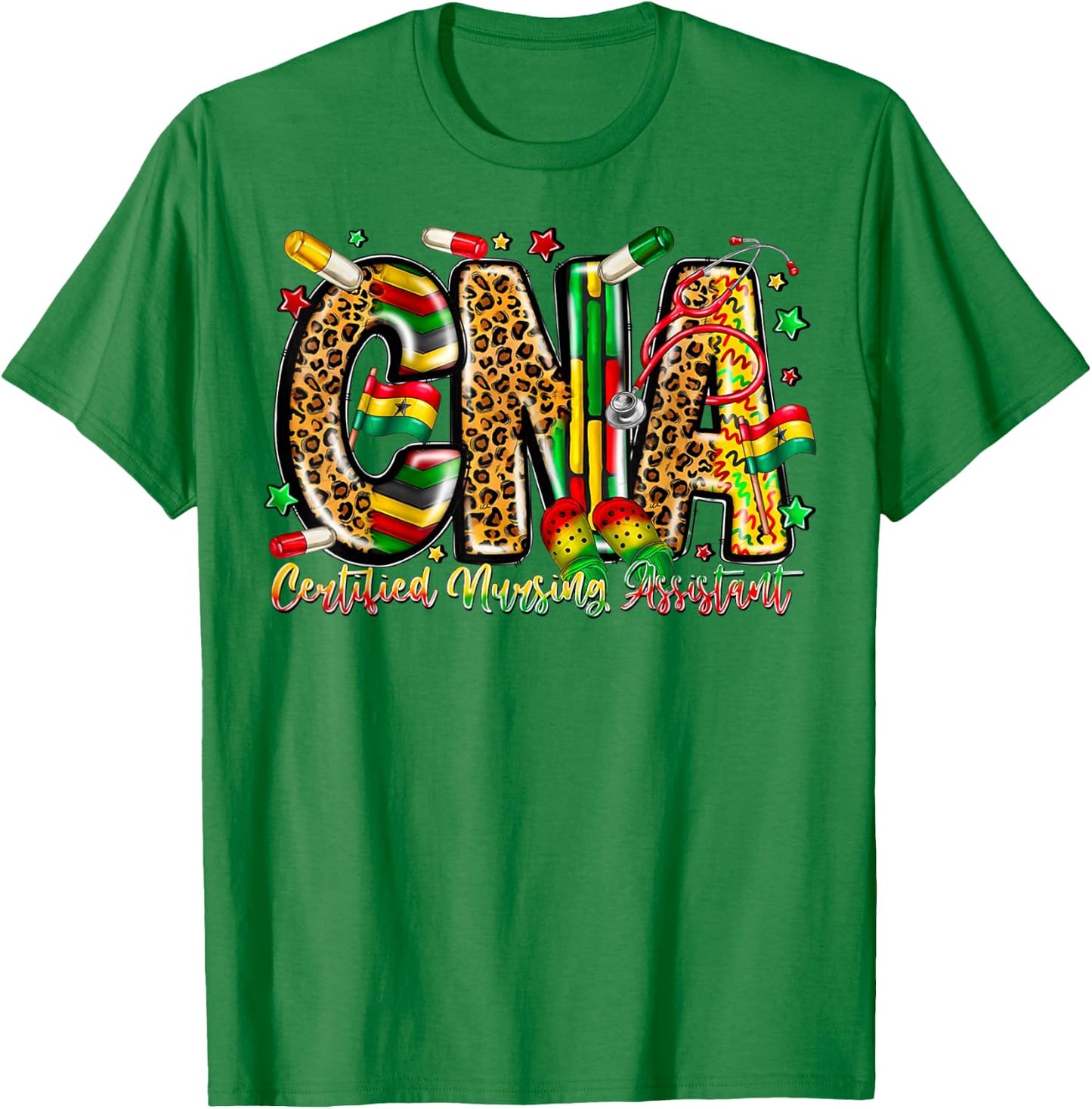 Juneteenth CNA Certified Nursing Assistant Scrub Top Women T-Shirt - T-Shirt | Irish Green