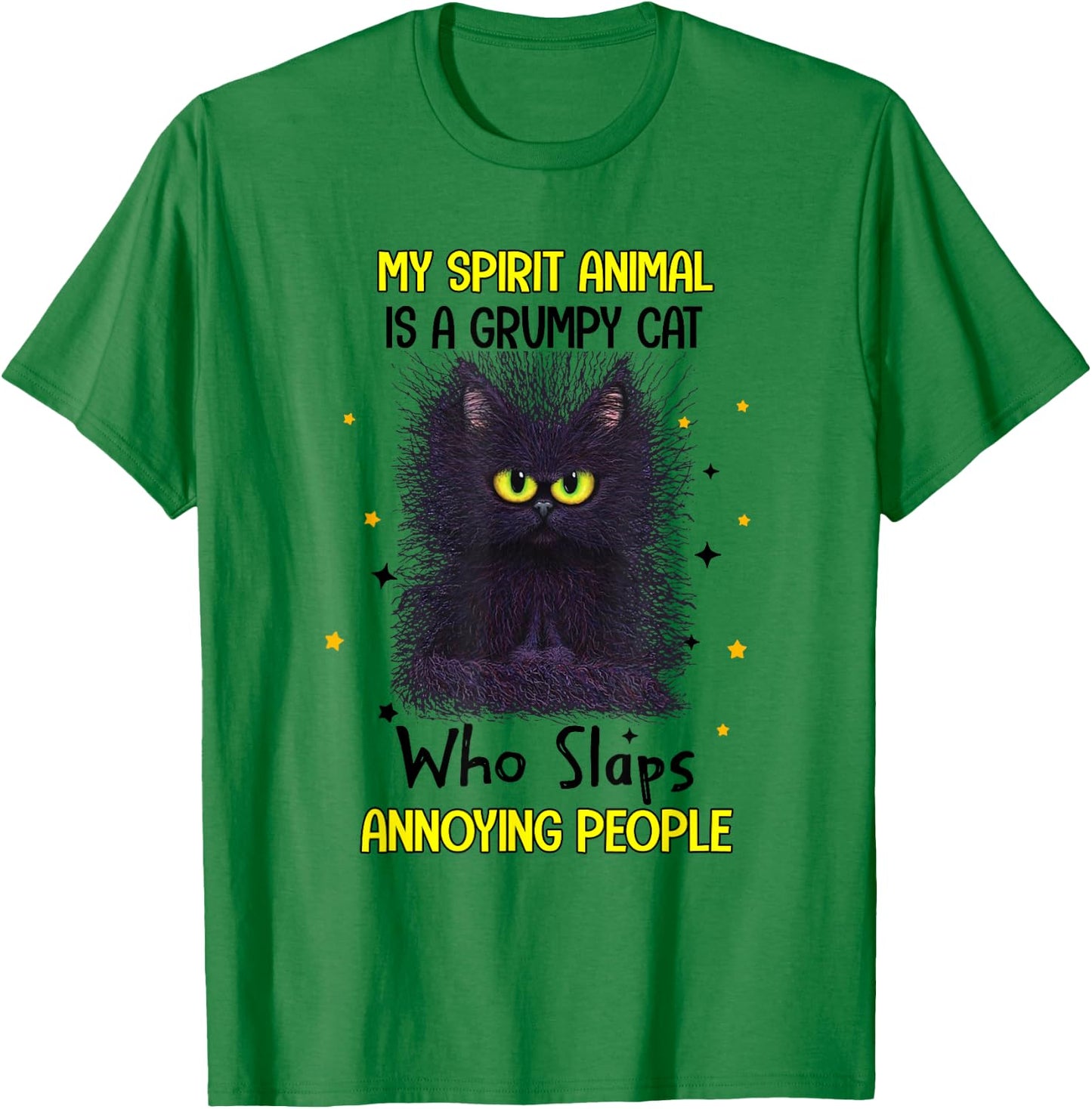 Vintage My Spirit Animal Is A Grumpy Funny Cat Men Women T-Shirt - T-Shirt | Irish Green