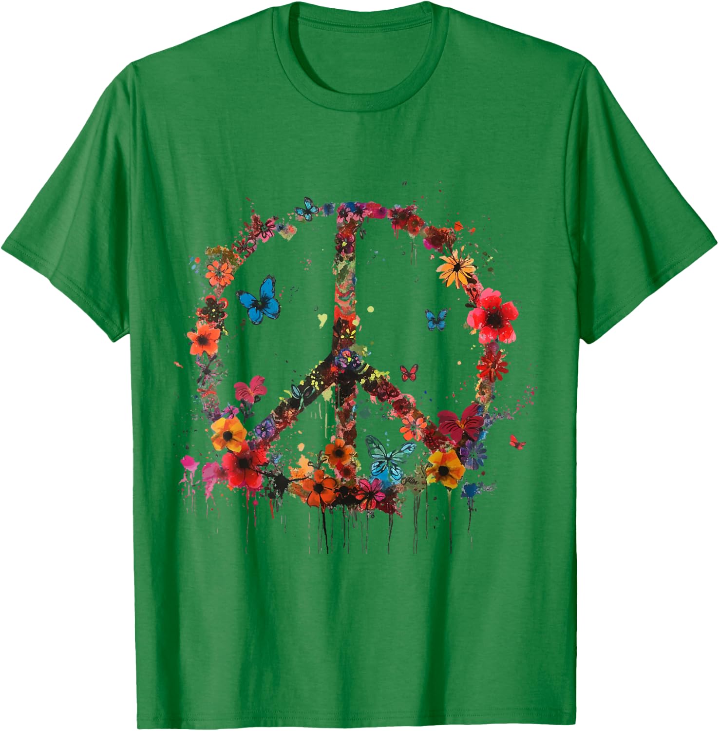 Peace Love Hippie Costume Peace Symbol 60s 70s , white, S T-Shirt - T-Shirt | Irish Green