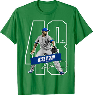 Jacob Degrom | Texas Baseball Players Merch | MLBJAC302N T-Shirt - T-Shirt | Irish Green