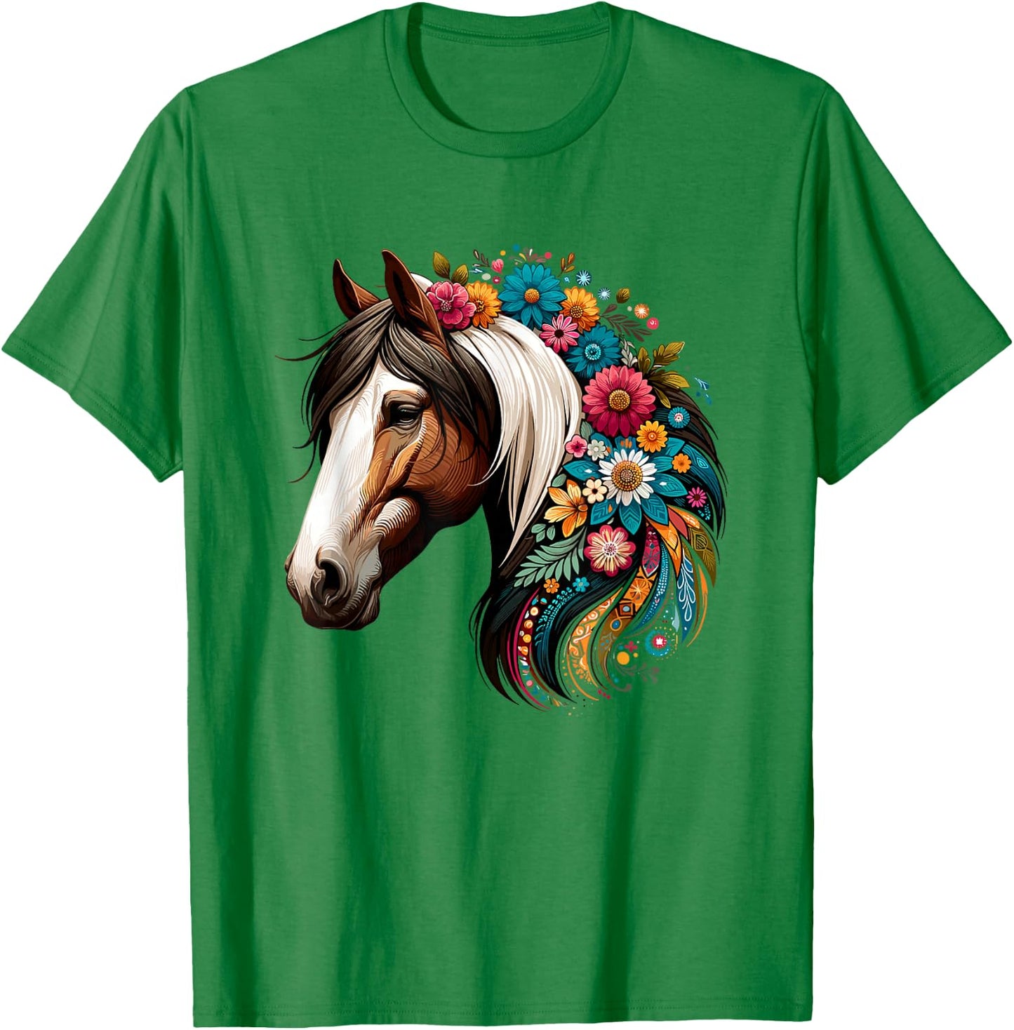 Horse Riding Equestrian, Horse Portrait - Western Horseback T-Shirt - T-Shirt | Irish Green