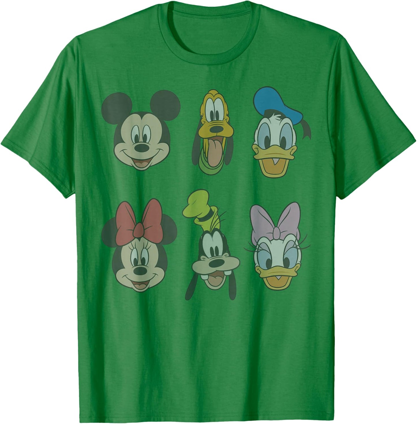 Disney Mickey and Friends Group Shot Heads T-Shirt - T-Shirt | Irish Green