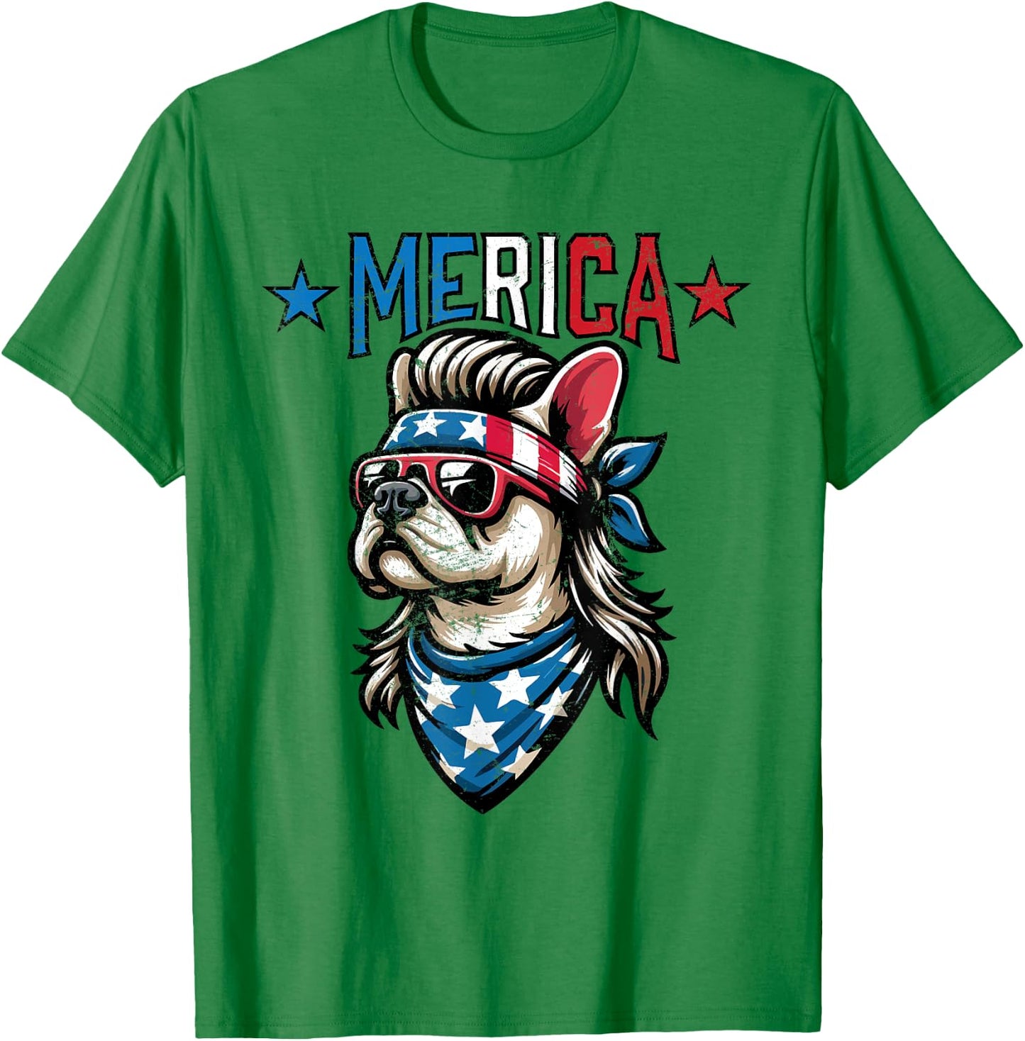 Patriotic French Bulldog - Merica T-Shirt - T-Shirt | Irish Green