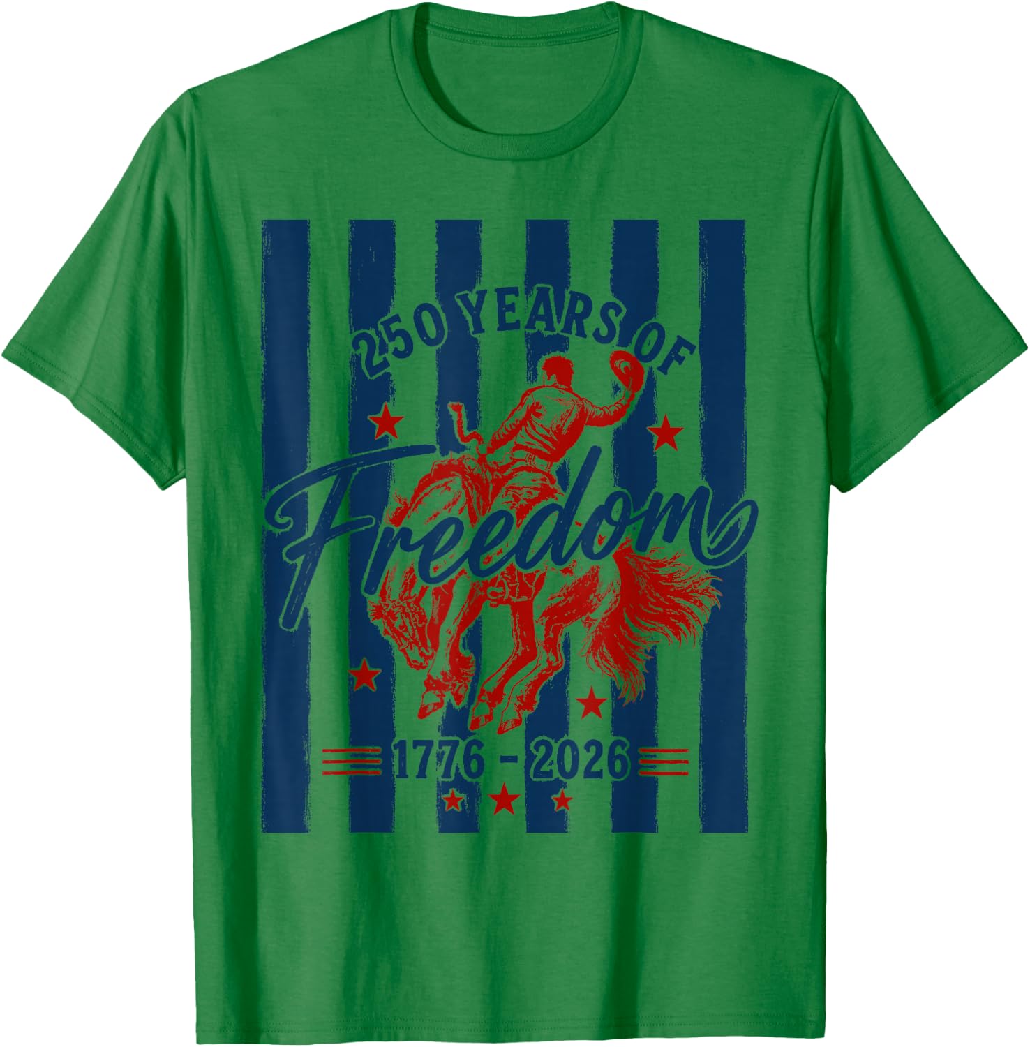 Western Cowboy USA 250th Anniversary 1776 2026 Patriotic T-Shirt - T-Shirt | Irish Green