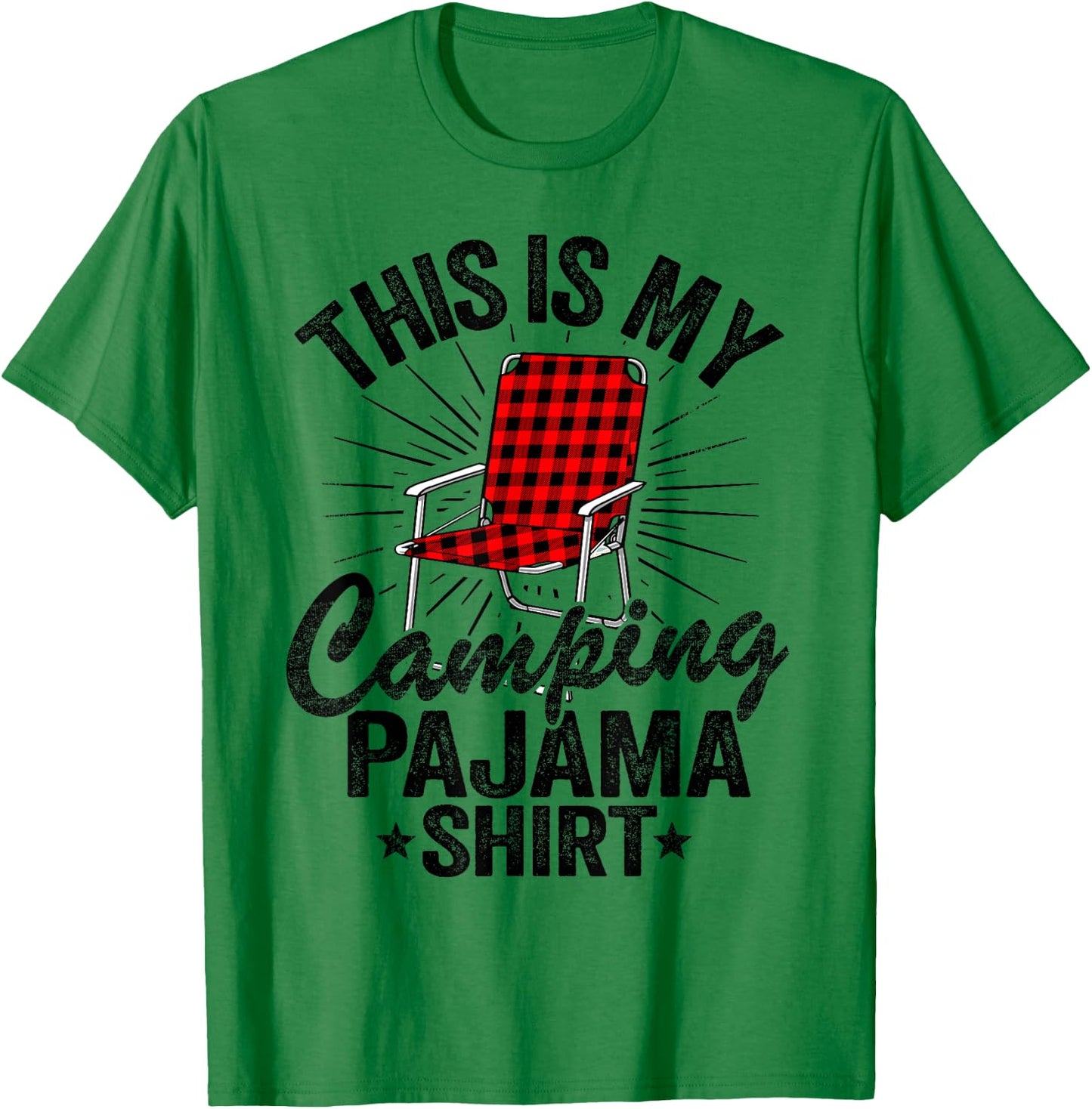 Funny Retro Camper Outdoors Hiking This Is My Camping Pajama T-Shirt - T-Shirt | Irish Green
