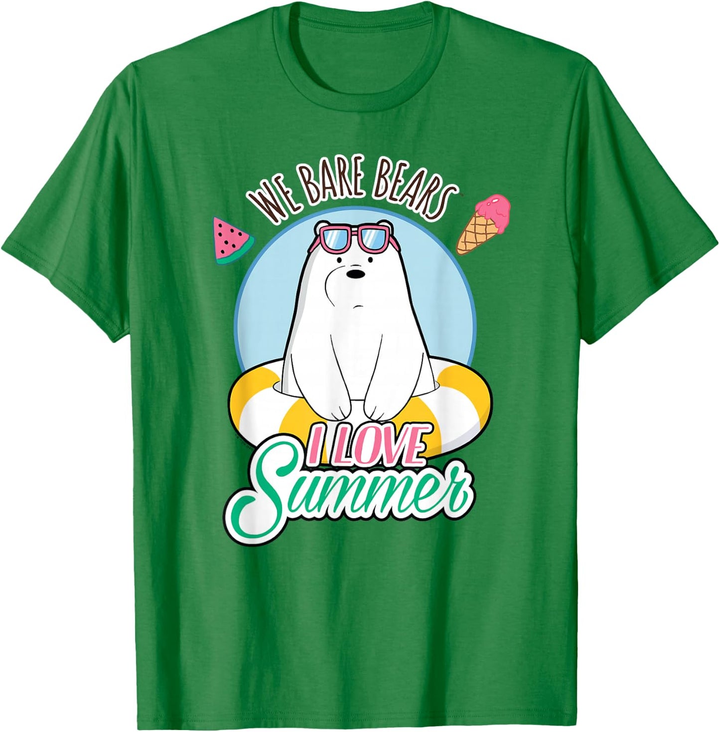 We Bare Bears Ice Bear Loves Summer T-Shirt - T-Shirt | Irish Green