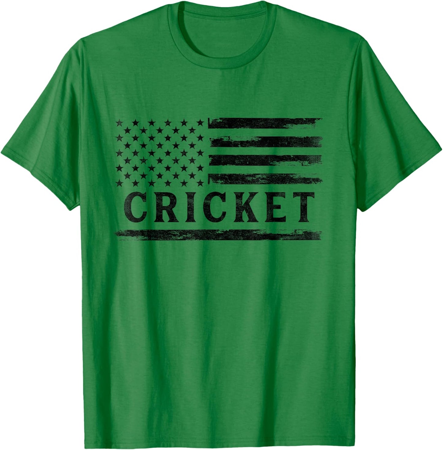 Cricket Black Vintage USA Flag Player Coach T-Shirt - T-Shirt | Irish Green