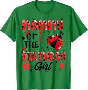 Nanny Of The Birthday Girl Family Matching Ladybug Birthday T-Shirt - T-Shirt | Irish Green
