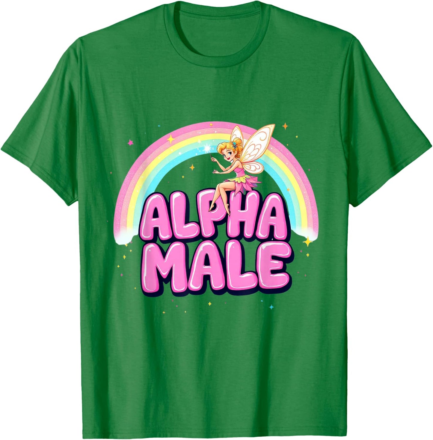 Cute Alpha Male Fairy Funny Sarcastic Humor Ironic Men T-Shirt - T-Shirt | Irish Green