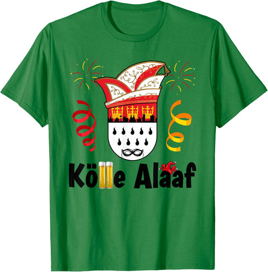 Cologne Cathedral Cologne Alaaf Confetti Carnival , White T-Shirt - T-Shirt | Irish Green