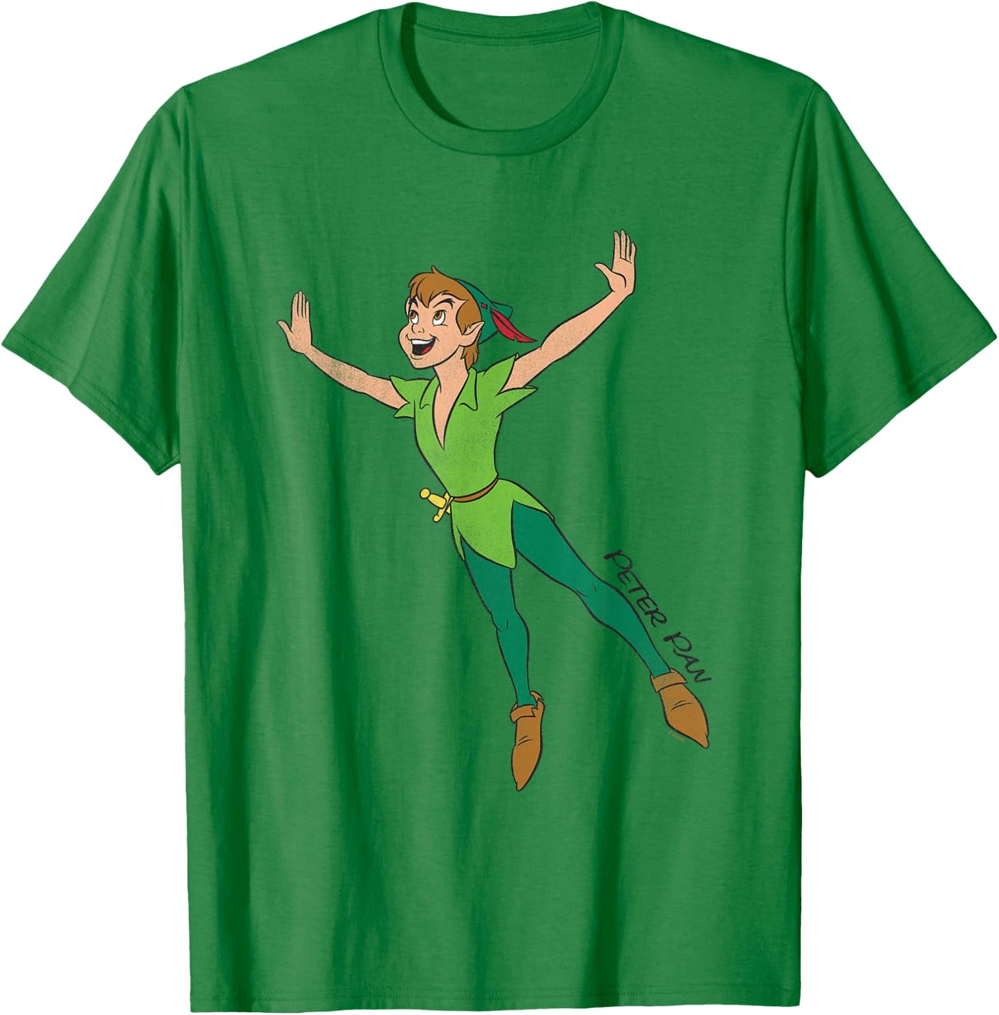 Peter Pan Flying , White T-Shirt - T-Shirt | Irish Green