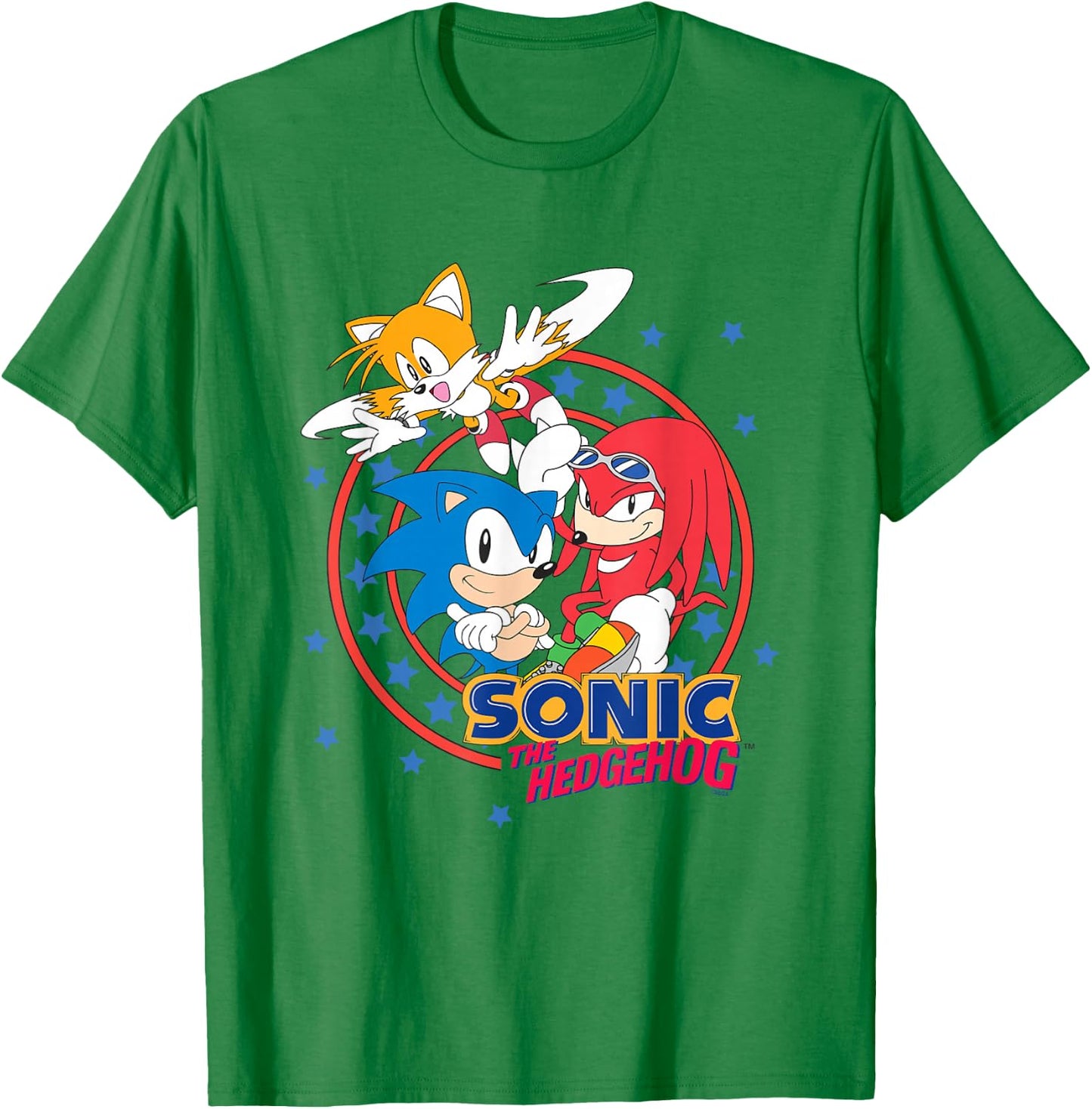 Sonic The Hedgehog Americana Team Sonic Star Spangled Logo T-Shirt - T-Shirt | Irish Green