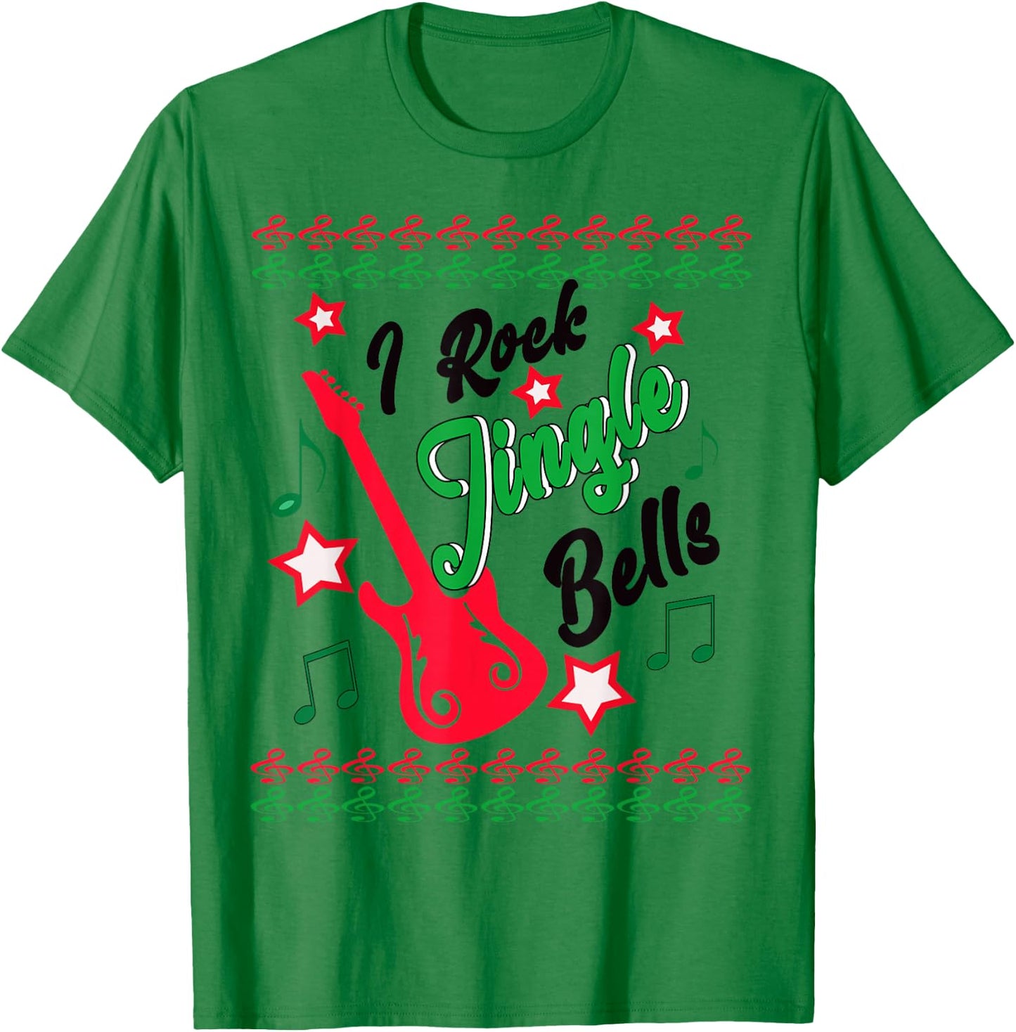 Ugly Christmas Clothing Rock Jingle Bells Holiday Music T-Shirt - T-Shirt | Irish Green