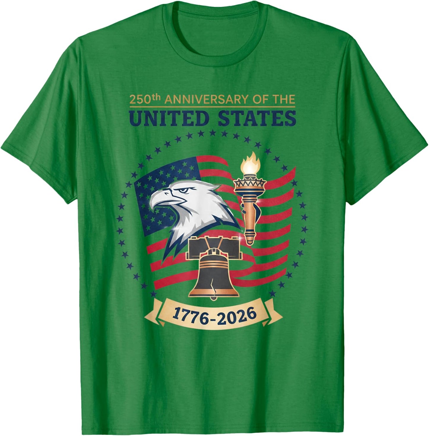 250th Anniversary USA 250 Years American Patriotic 4th July T-Shirt - T-Shirt | Irish Green