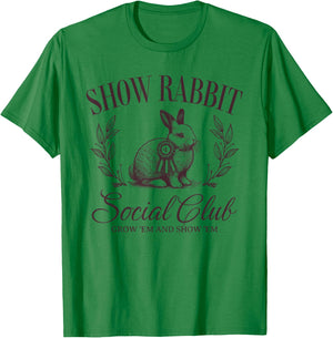 Show Rabbit Social Club Show Barn Mom Stock Show Agriculture T-Shirt - T-Shirt | Irish Green
