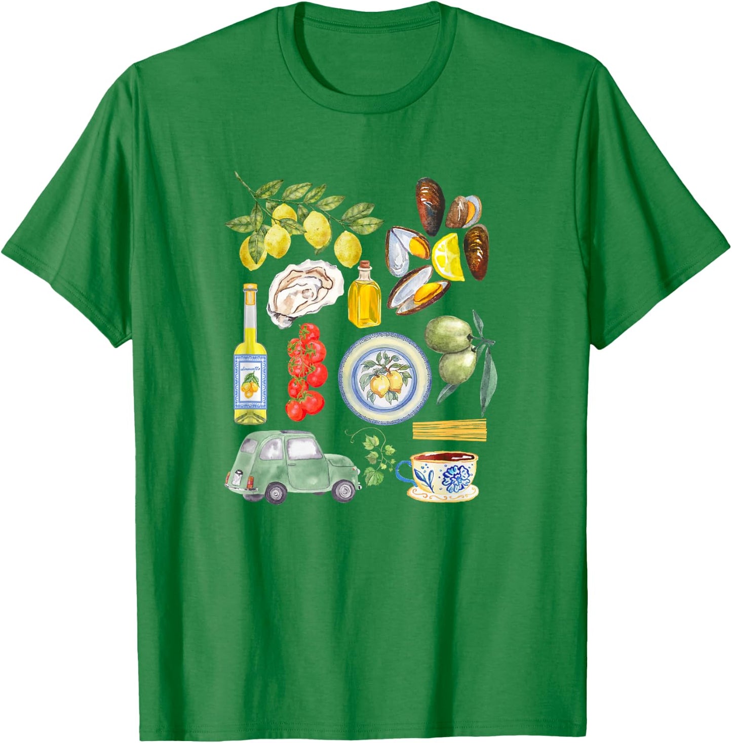 Italian summer Sardines tinned fish tomato girl food lover T-Shirt - T-Shirt | Irish Green