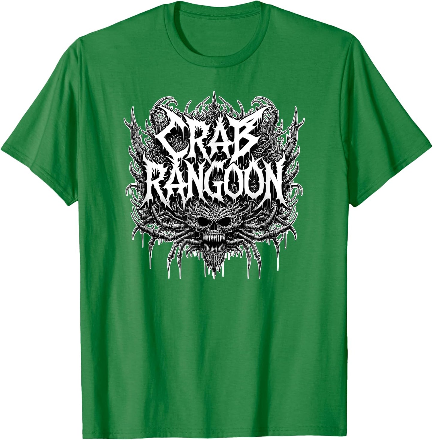 CRAB RANGOON Metal Shirt Dank Meme Funny Cursed Meme T-Shirt - T-Shirt | Irish Green