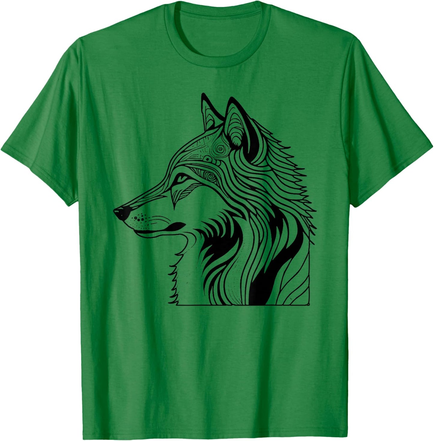 Coloriage Loup à colorier soi-même T-Shirt - T-Shirt | Irish Green