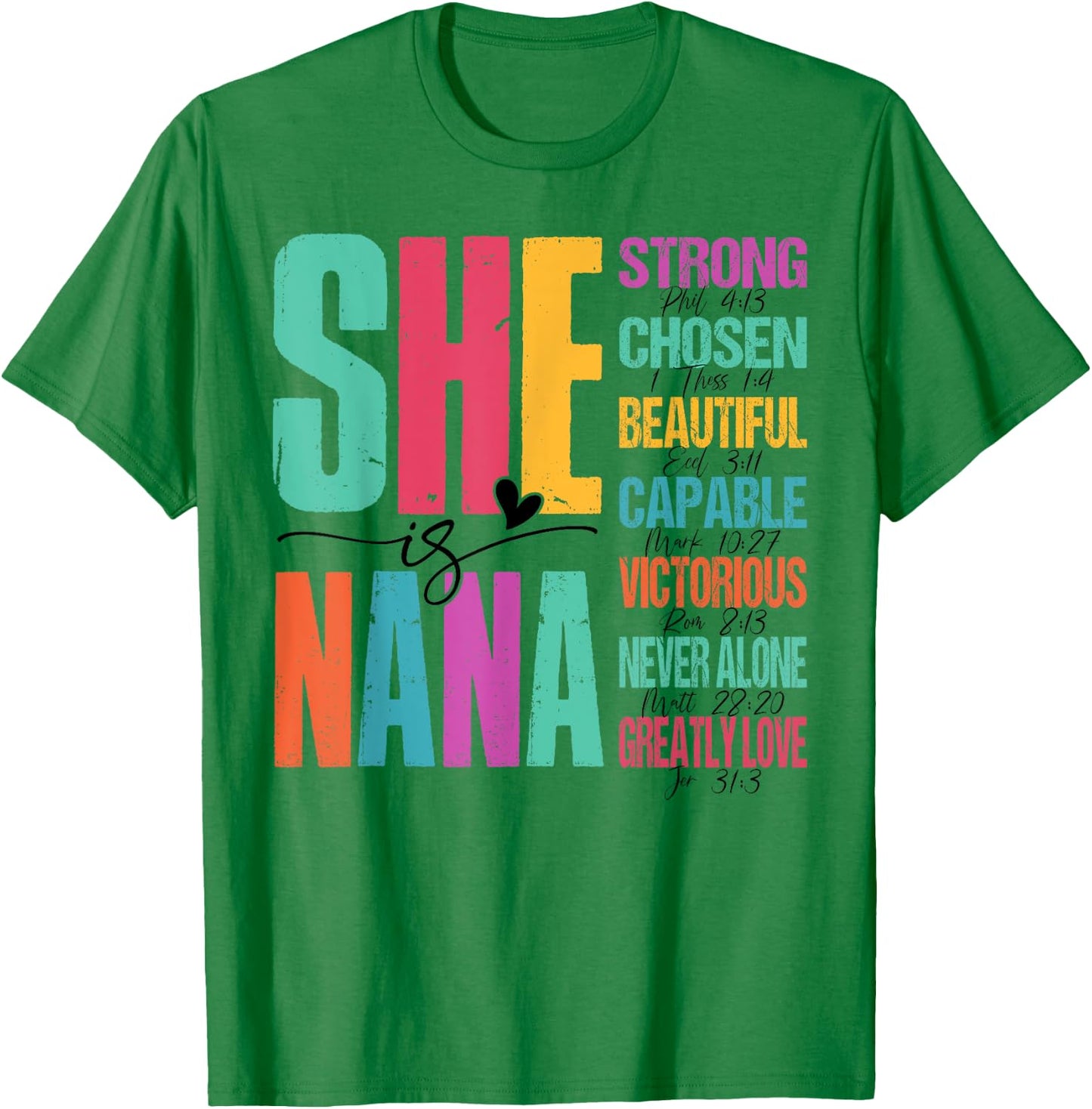 Retro She Is Nana Christian Happy Mothers Day Women T-Shirt - T-Shirt | Irish Green