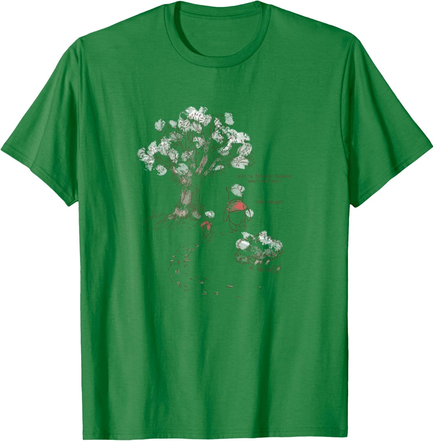 Disney Winnie The Pooh & Piglet Always Friends Forever , White T-Shirt - T-Shirt | Irish Green