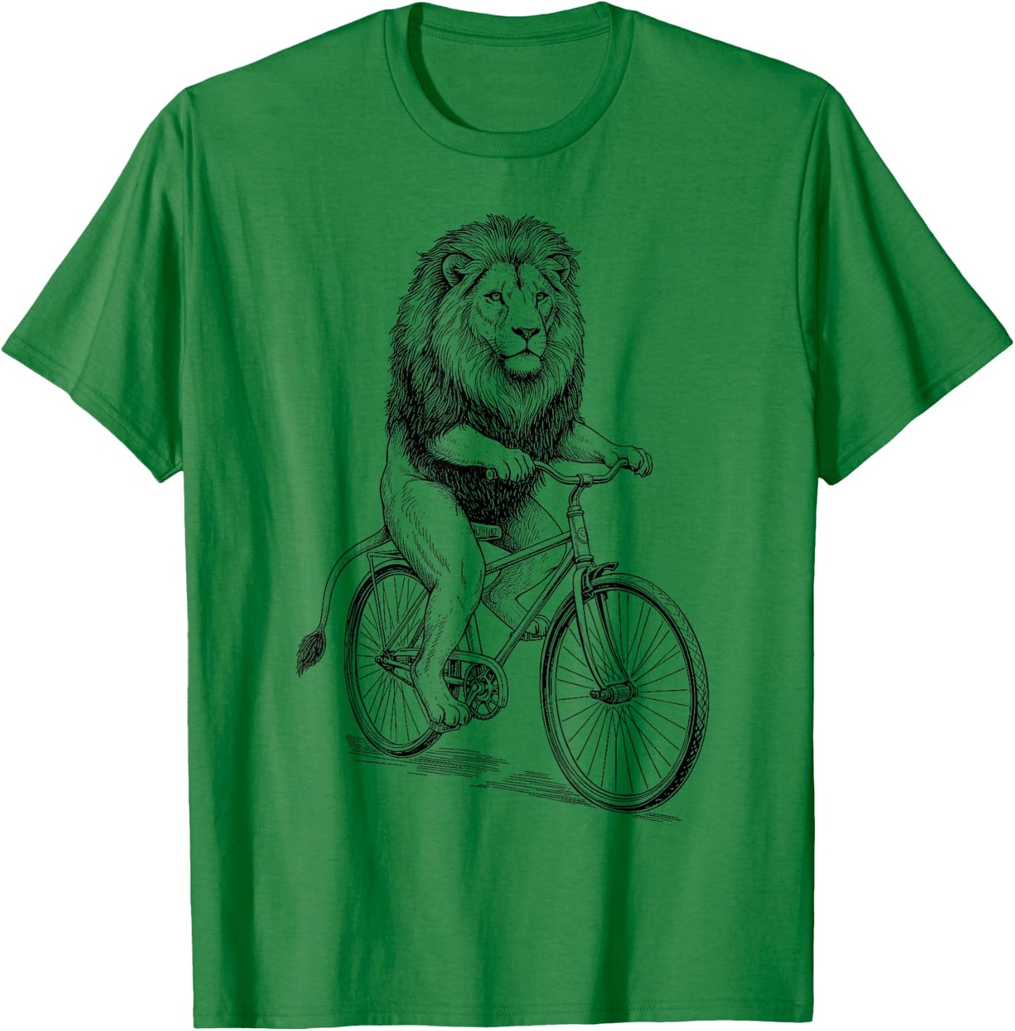 Vintage Lion Cat Shaped Cycling T-Shirt - T-Shirt | Irish Green