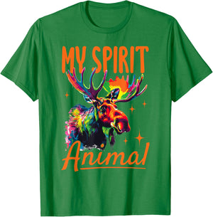 Funny Moose Animal my spirit animal T-Shirt - T-Shirt | Irish Green