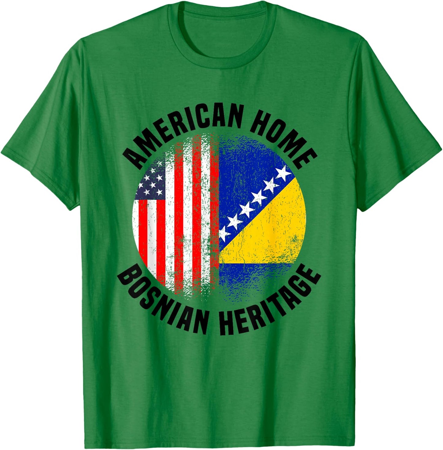 Bosnia Outfit & Women US American Bosnian Flag T-Shirt - T-Shirt | Irish Green
