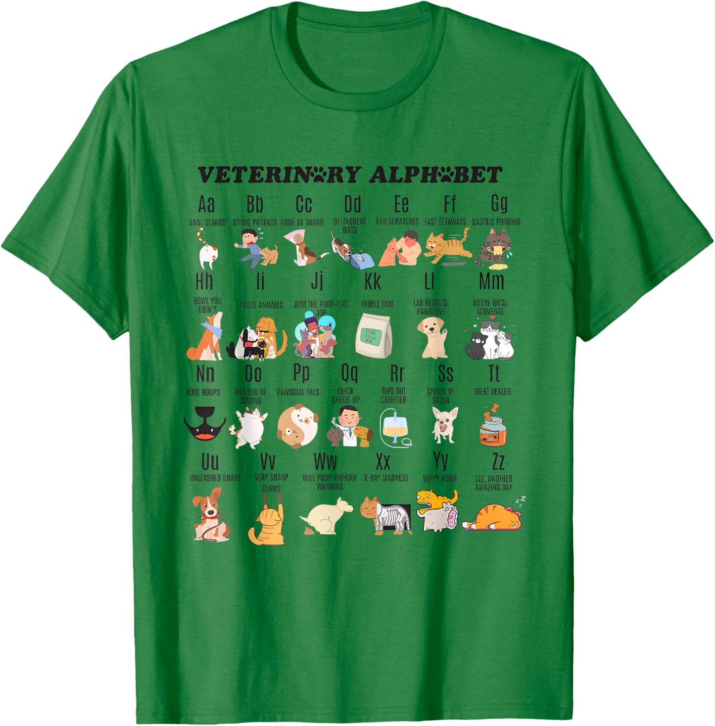 Veterinary Medicine Alphabet Veterinarian Veterinary Student T-Shirt - T-Shirt | Irish Green