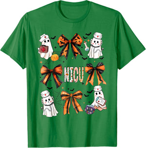 Cute Pink Coquette Bow Girly Nicu Nurse T-Shirt - T-Shirt | Irish Green