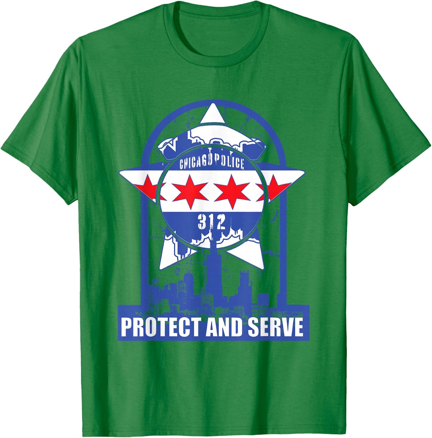City of Chicago Police To Protect and Serve Chicago PD T-Shirt - T-Shirt | Irish Green