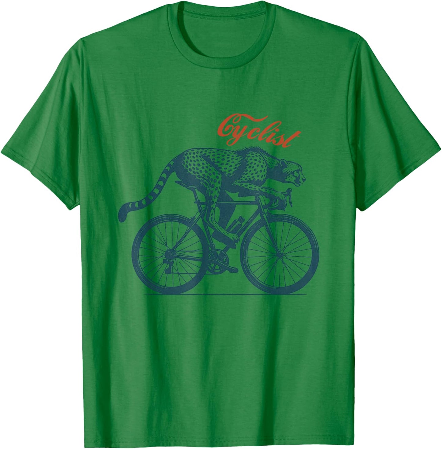 Cycling Cheetah, Cyclist Biking Bicycle Accessories T-Shirt - T-Shirt | Irish Green