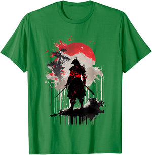 Retro Samurai Warrior Japanese Samurai Ronin , White T-Shirt - T-Shirt | Irish Green