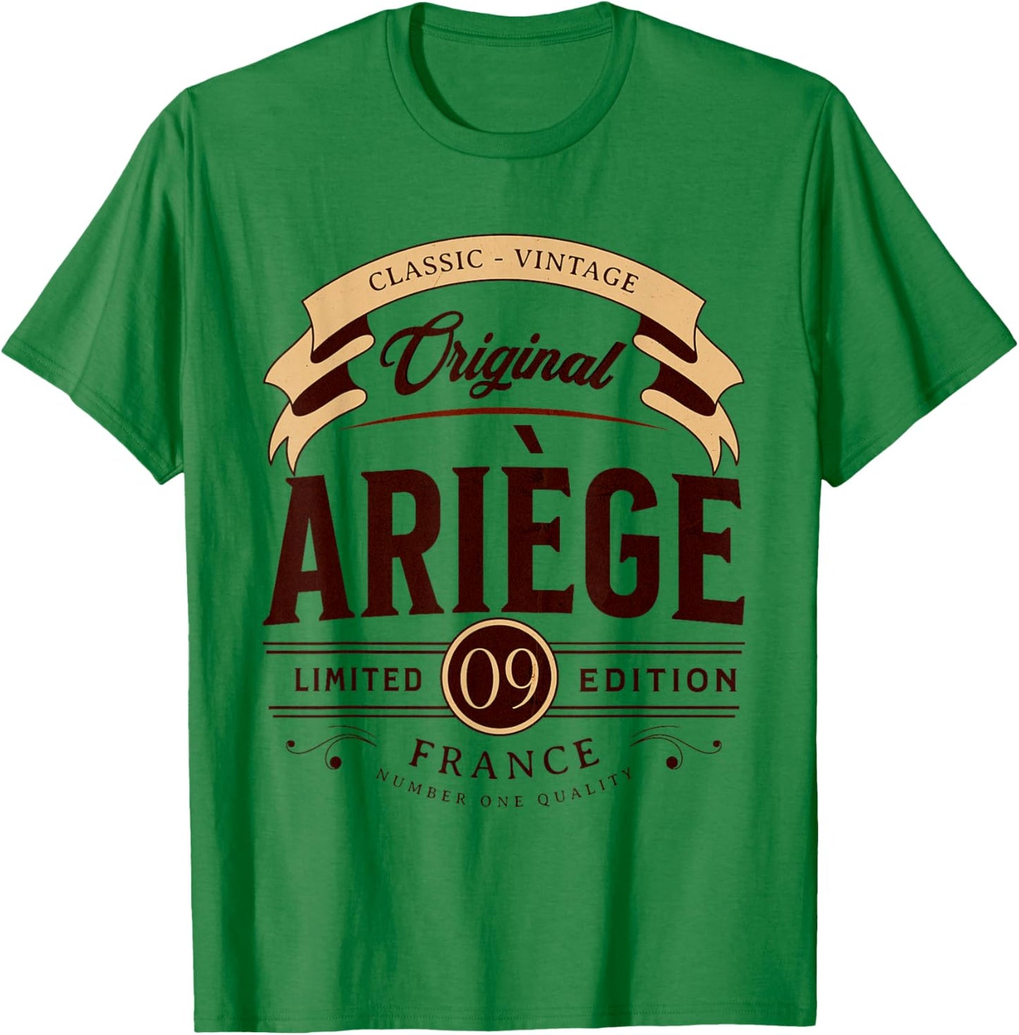 Vintage Ariège Department France , grey, S T-Shirt - T-Shirt | Irish Green