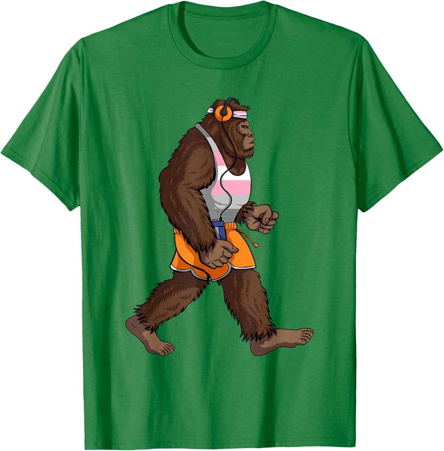 Demigirl Pride Flag Funny Bigfoot Demigirl Flag T-Shirt - T-Shirt | Irish Green