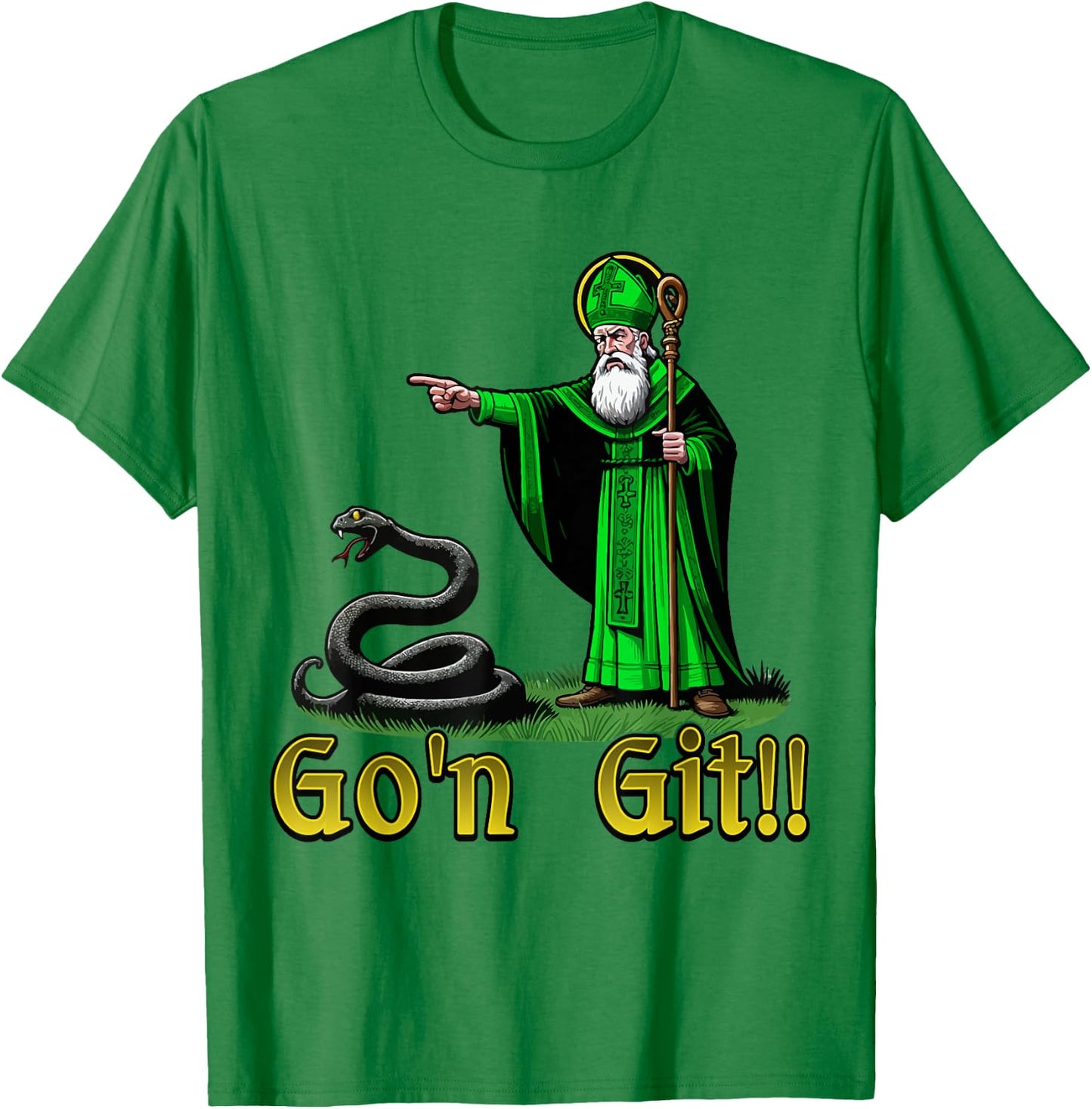 Go'n Git Funny St Patricks Day Snake T-Shirt - T-Shirt | Irish Green