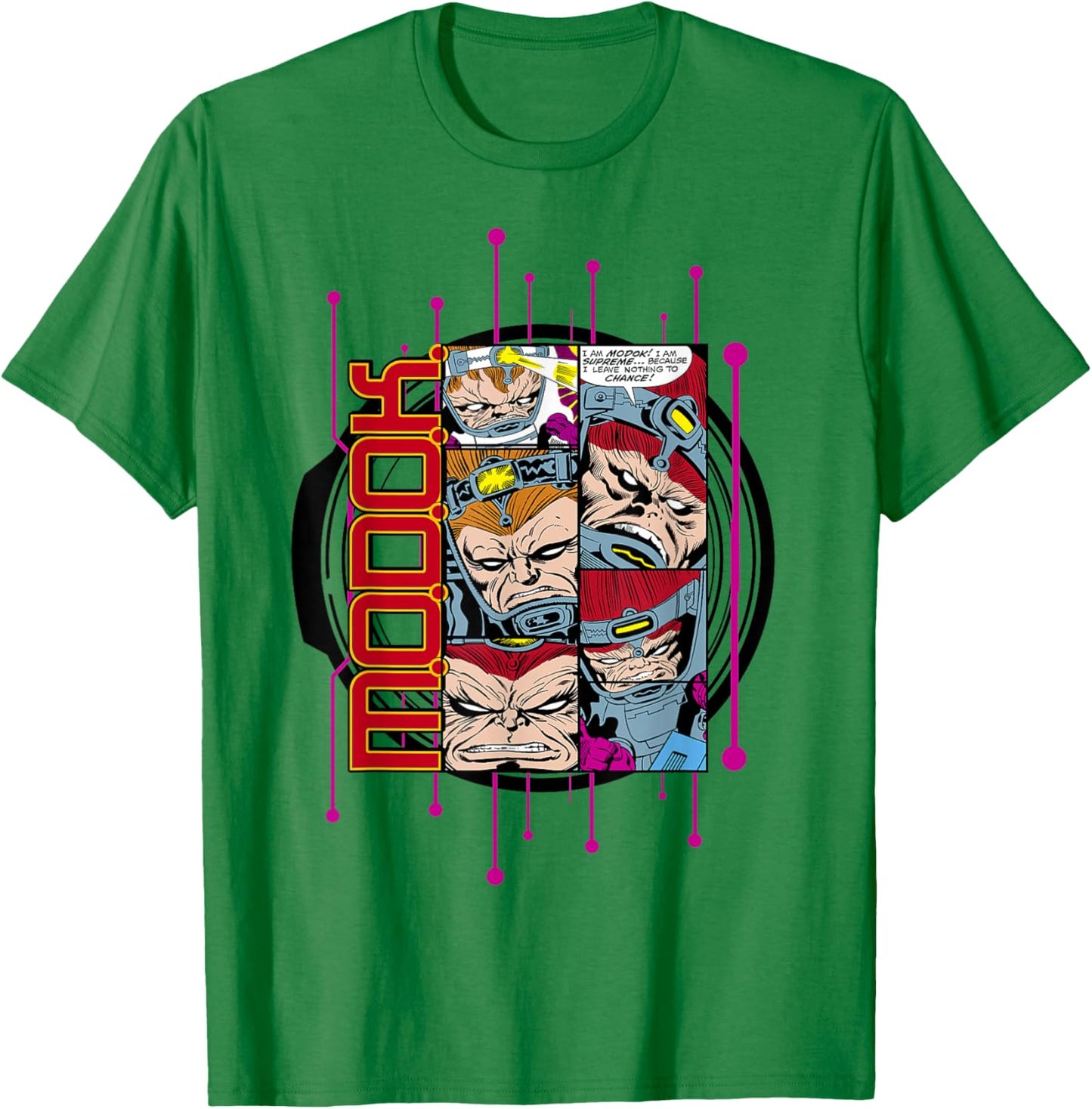 Marvel MODOK Retro Comic Collage Digital Profile T-Shirt - T-Shirt | Irish Green