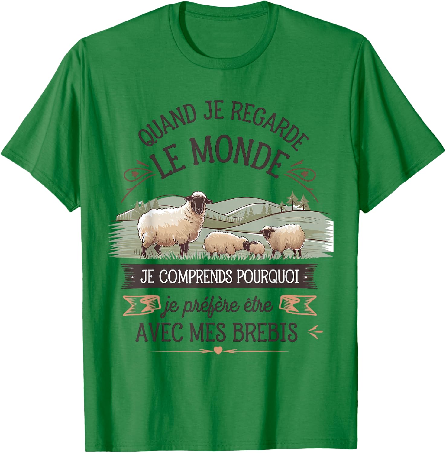 Funny Sheep | Funny Quote Shepherd Herd Sheep , white, S T-Shirt - T-Shirt | Irish Green