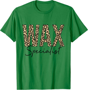 Wax Specialist Wax Esthetician Leopard Waxing T-Shirt - T-Shirt | Irish Green