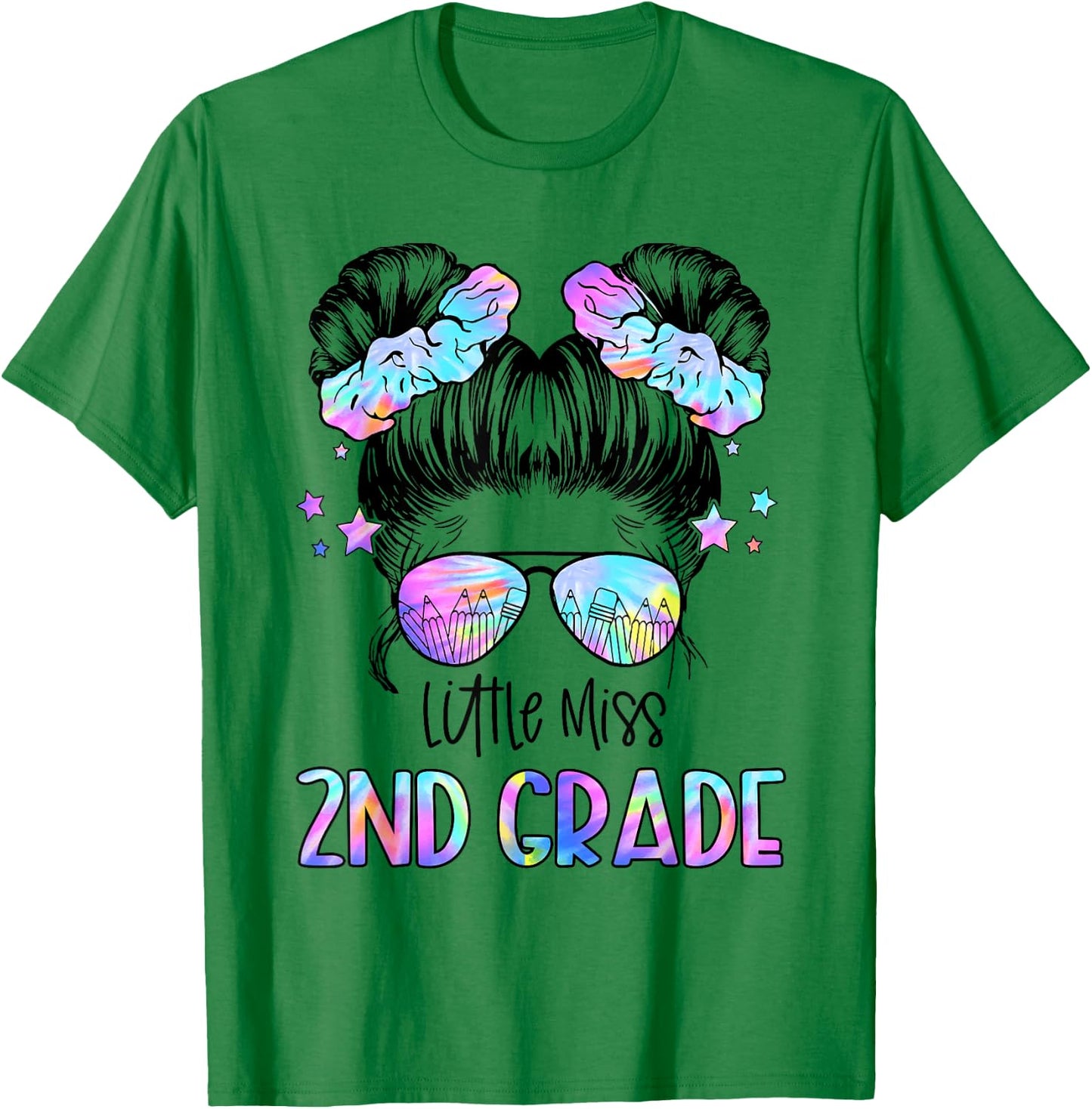 Little Miss 2nd Grade First Day Of School Second Grade Girls T-Shirt - T-Shirt | Irish Green