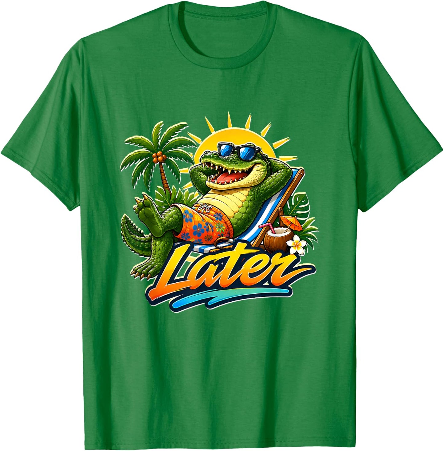 See You Later Teacher Summer Alligator Last Day of School T-Shirt - T-Shirt | Irish Green