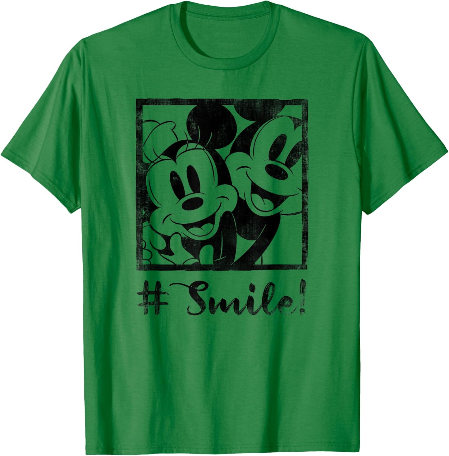 Disney Mickey Mouse Minnie Hashtag Smile T-Shirt - T-Shirt | Irish Green