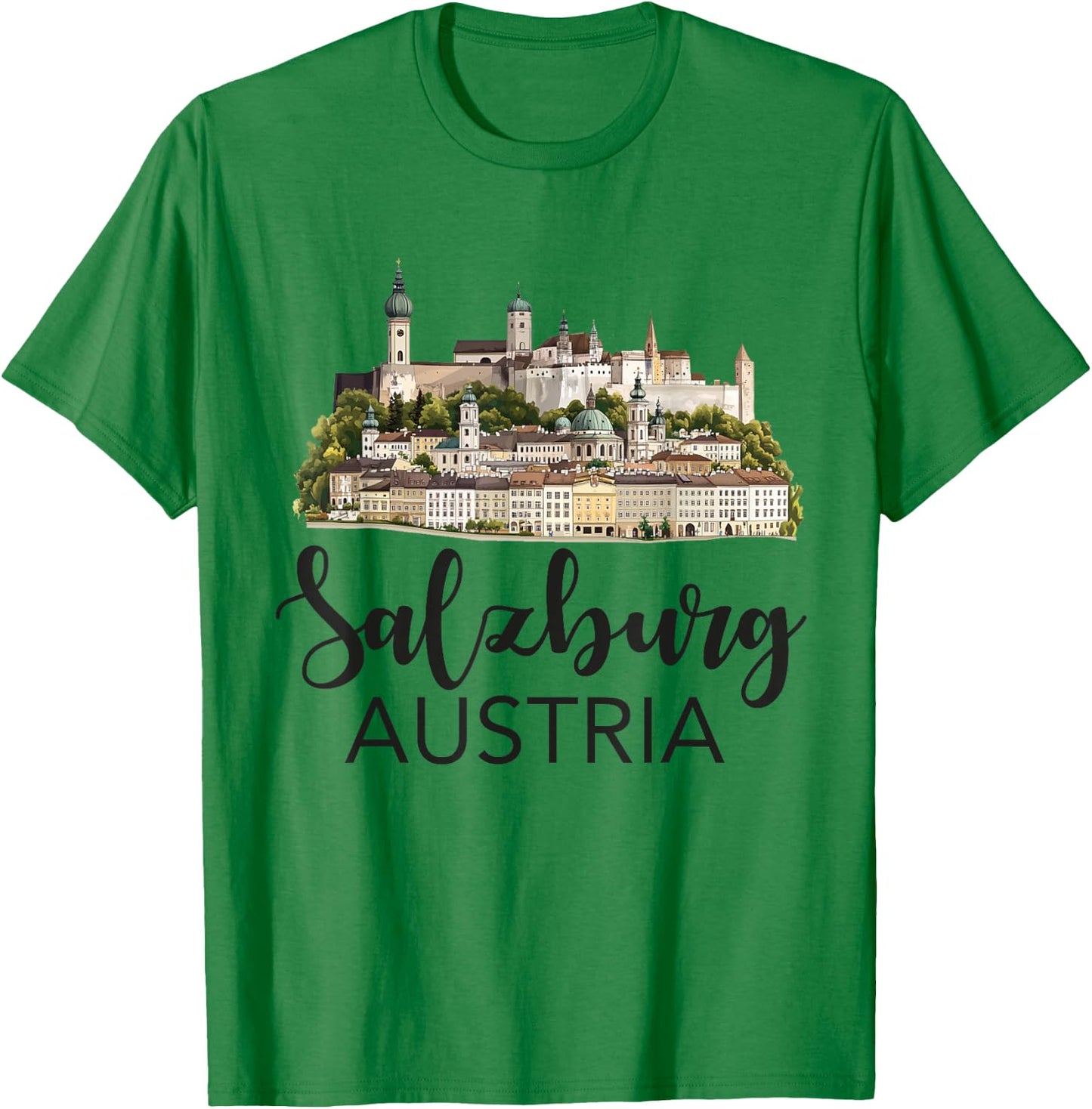 Salzburg Austria Souvenir Men Women Reminder Retro Vacation T-Shirt - T-Shirt | Irish Green