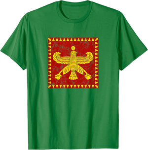 Shahbaz, falcon, standard, flag, Persian mythology, history T-Shirt - T-Shirt | Irish Green