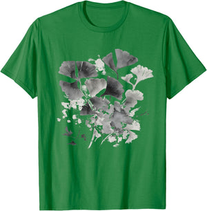Ginkgo Blätter Ginko-Baum Sumi-e Malerei China Japan Kunst T-Shirt - T-Shirt | Irish Green